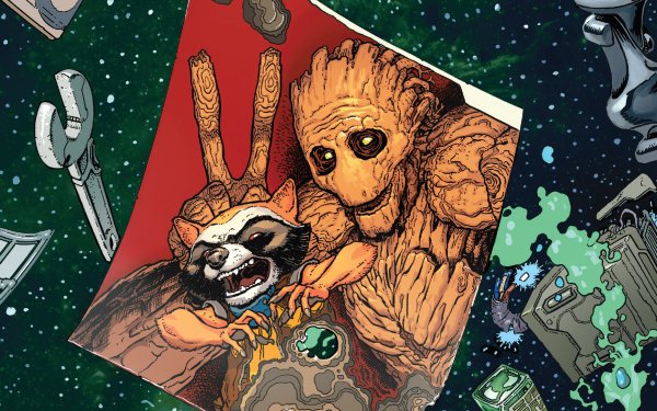 Comics Guardianes de la Galaxia Groot Rocket Raccoon Fondo de pantalla HD | Fondo de Escritorio