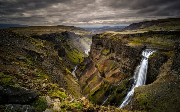Earth Waterfall Waterfalls Nature Landscape Canyon HD Wallpaper | Background Image