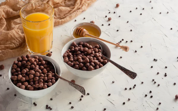 still life honey juice cereal food breakfast HD Desktop Wallpaper | Background Image