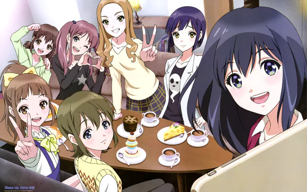 Mayu Shimada Miyu Okamoto Yoshino Nanase Kaya Kikuma Minami Katayama Nanami Hisami Airi Hayashida Anime Wake Up, Girls! Shichi-nin no Idol HD Desktop Wallpaper | Background Image