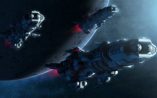 Sci Fi Spaceship Space Moon HD Wallpaper | Background Image