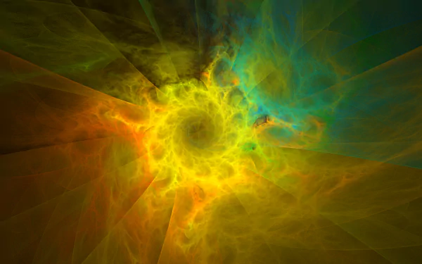 Abstract fractal artwork created with Apophysis software, featuring vibrant colors and swirling patterns in an HD desktop wallpaper design.