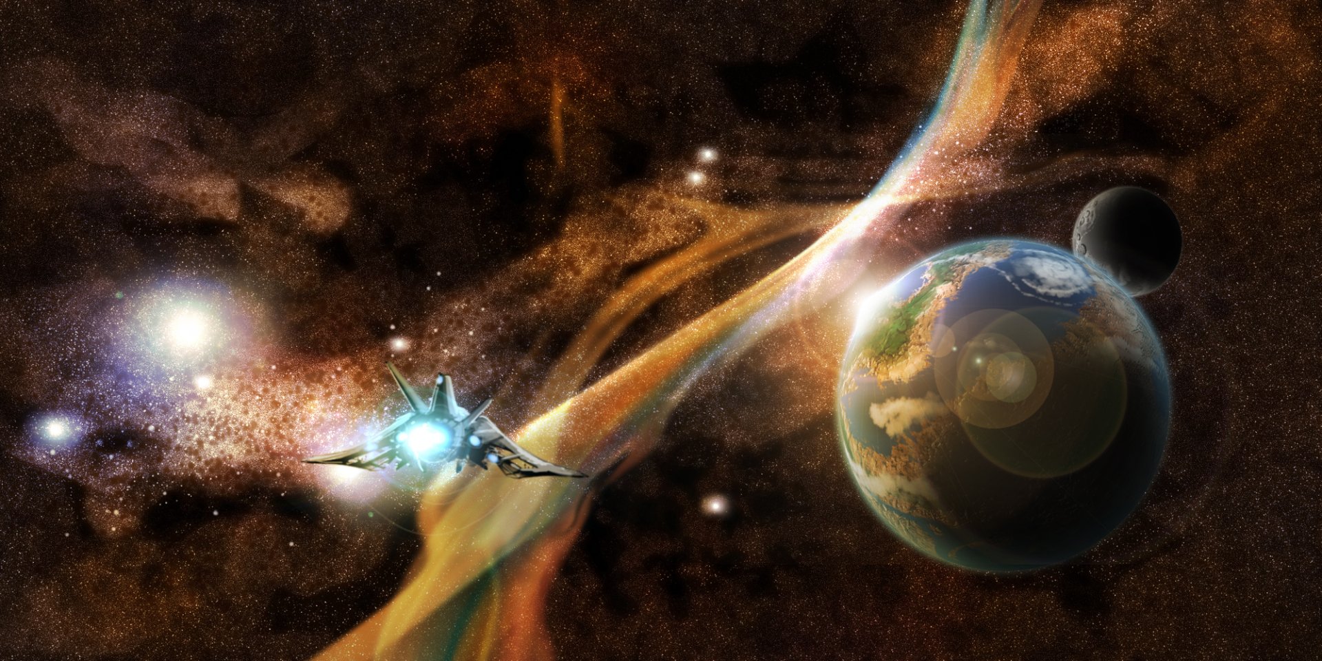 Download Star Planet Space Sci Fi Spaceship Wallpaper