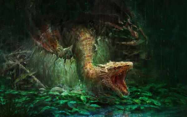 Fantasy Dragon Rain HD Wallpaper | Background Image