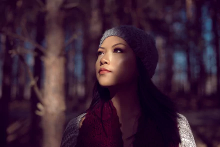 depth of field hat woman model HD Desktop Wallpaper | Background Image