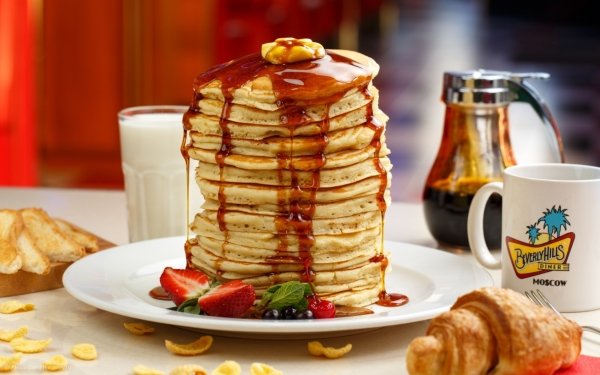 Food Pancake Waffle Still Life Breakfast Syrup HD Wallpaper | Background Image