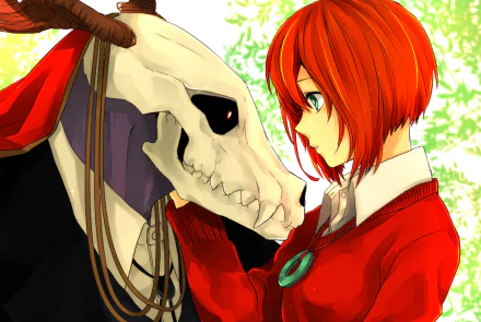 Chise Hatori and Elias Ainsworth from The Ancient Magus' Bride in a moment of quiet reflection. Anime HD desktop wallpaper and background.