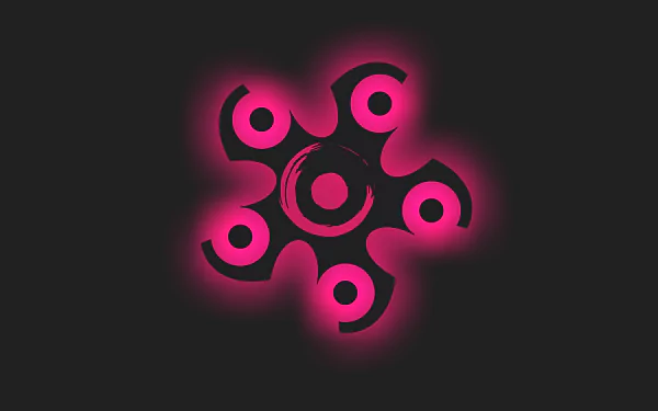 Minimalist 8K Ultra HD wallpaper featuring a glowing pink shuriken symbol representing Hibana from Tom Clancy's Rainbow Six: Siege against a dark background.
