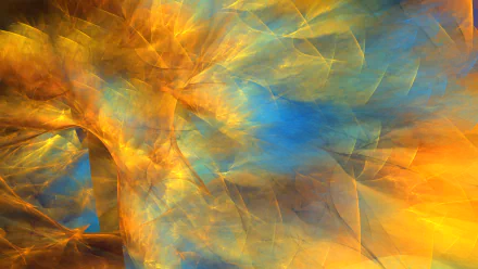 Abstract HD desktop wallpaper with vibrant psychedelic and trippy shapes and colors, created using Apophysis software, showcasing intricate fractal patterns.