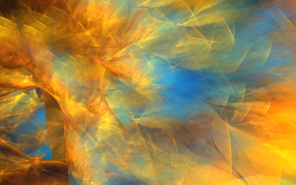 Abstract HD desktop wallpaper with vibrant psychedelic and trippy shapes and colors, created using Apophysis software, showcasing intricate fractal patterns.