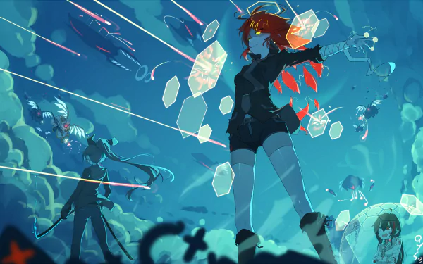 HD anime wallpaper of Pixiv Fantasia T featuring dynamic characters in an action-packed, futuristic setting with vivid colors and intense energy.