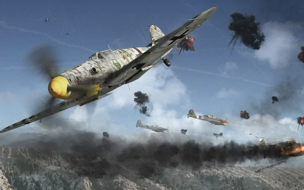 Messerschmitt Bf 109 Yakovlev Yak-9 warplane aircraft military battle HD Desktop Wallpaper | Background Image