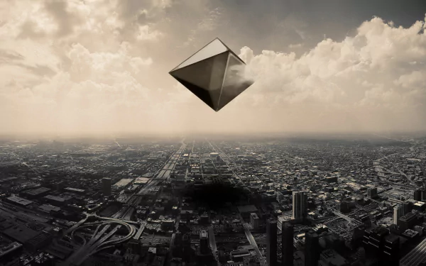 monochrome Ramiel (Neon Genesis Evangelion) Anime Neon Genesis Evangelion HD Desktop Wallpaper | Background Image