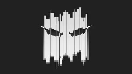 Minimalist HD desktop wallpaper featuring the character Vigil from Operation White Noise in Tom Clancy's Rainbow Six: Siege, with a black background and fragmented white design.