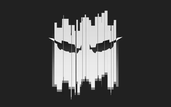 Minimalist HD desktop wallpaper featuring the character Vigil from Operation White Noise in Tom Clancy's Rainbow Six: Siege, with a black background and fragmented white design.