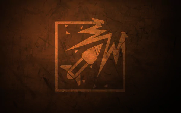 HD minimalist wallpaper of Ash from the video game Tom Clancy's Rainbow Six: Siege, featuring her icon in an abstract, stylized design with earthy tones.