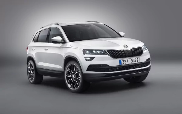 white car SUV car Skoda vehicle Skoda Karoq HD Desktop Wallpaper | Background Image