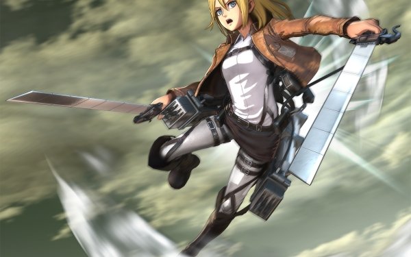 Anime Attack On Titan Historia Reiss Short Hair Blonde Weapon Blade Uniform Blue Eyes HD Wallpaper | Background Image