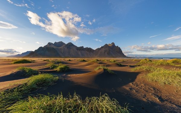 Tierra/Naturaleza Vestrahorn Montañas Paisaje Islandia Sand Cielo Fondo de pantalla HD | Fondo de Escritorio