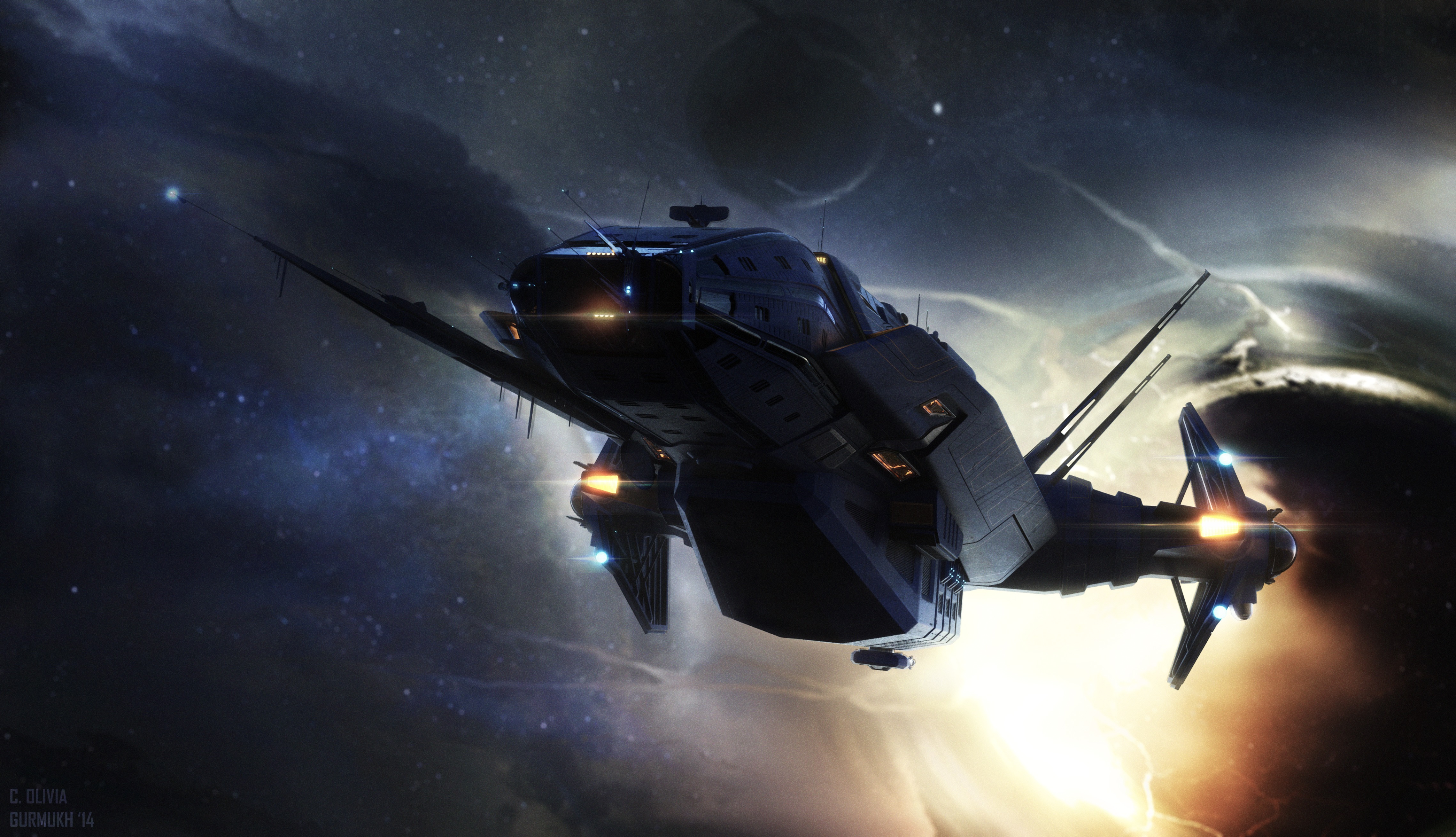 Download wallpaper 1366x768 spaceship, star citizen, video game, tablet,  laptop, 1366x768 hd background, 550