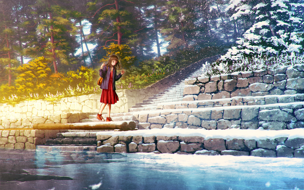 Anime Original Snow Winter HD Wallpaper | Background Image