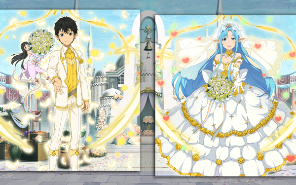 Anime Sword Art Online Sword Art Online: Memory Defrag Wedding Kirito Asuna Yuuki Yui HD Wallpaper | Background Image