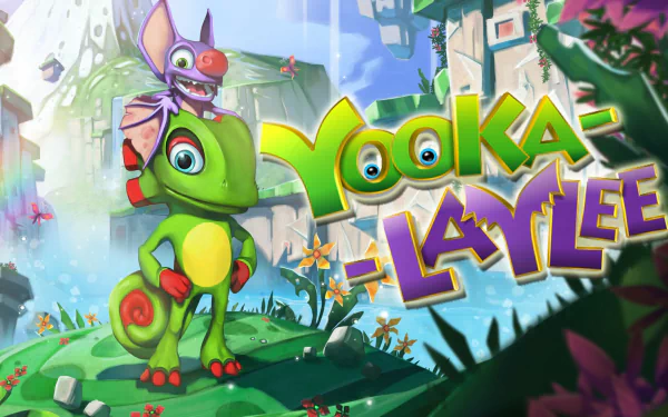 HD desktop wallpaper of Yooka-Laylee, featuring the game's characters in a colorful background.
