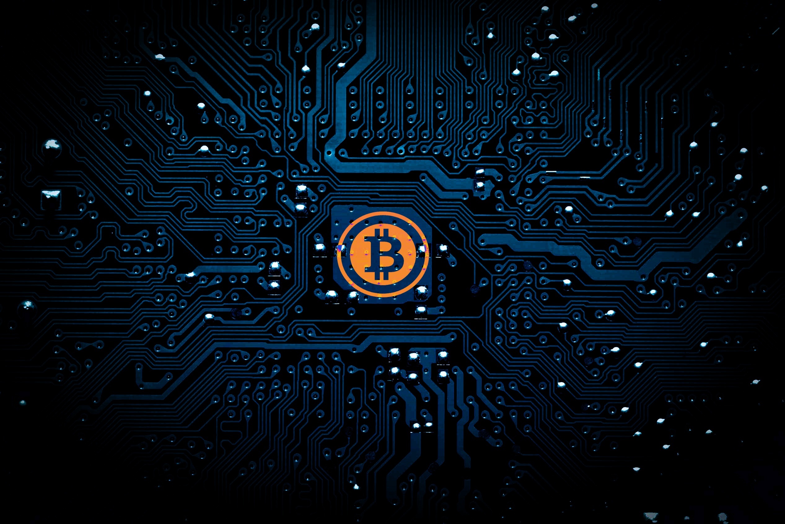 Bitcoin on a Circuit board by Darwin Laganzon