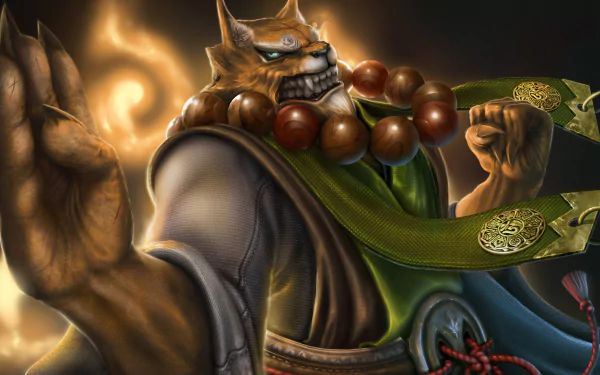 HD desktop wallpaper featuring a character from Summoners War: Sky Arena, poised for action with a mystical backdrop.