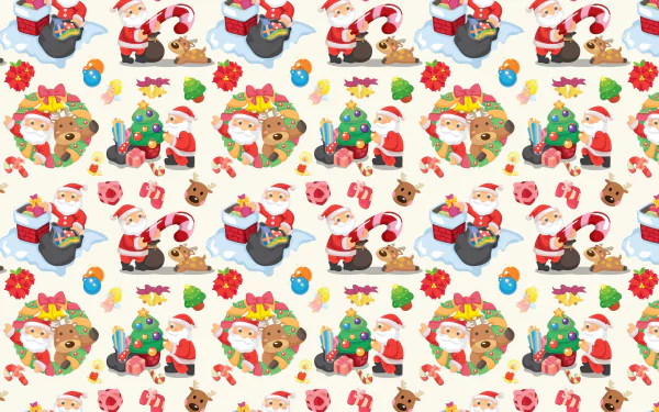 reindeer Santa candy cane holiday Christmas HD Desktop Wallpaper | Background Image