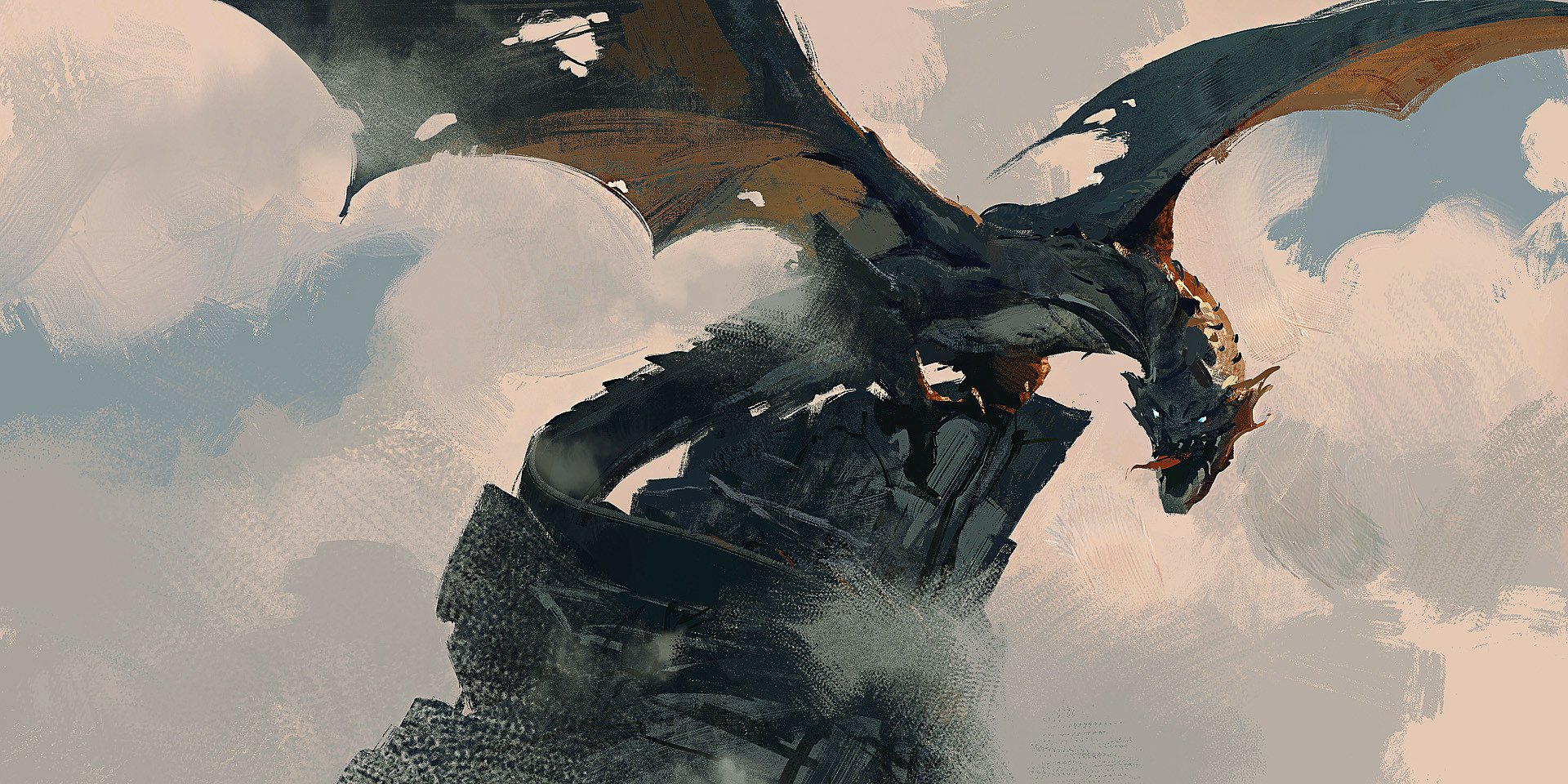 Epic Dragon Roar: Fantasy HD Wallpaper by Greg Rutkowski