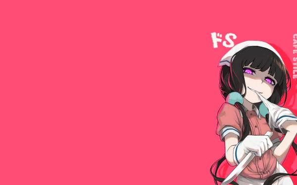 HD PC desktop wallpaper featuring Maika Sakuranomiya from the anime Blend S against a bold pink background with the Blend S logo.