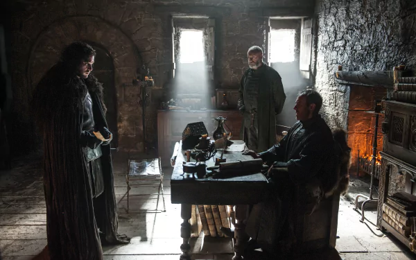 Stephen Dillane Liam Cunningham Kit Harington Stannis Baratheon Davos Seaworth Jon Snow TV Show Game Of Thrones HD Desktop Wallpaper | Background Image