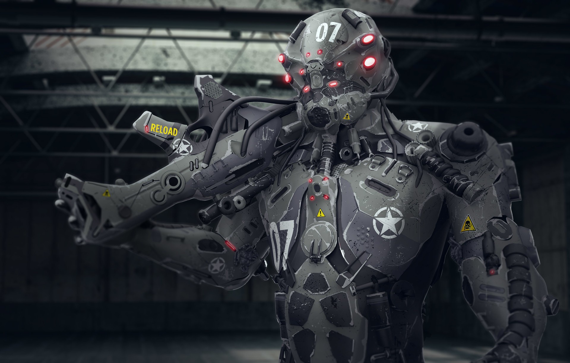 Futuristic Cyborg Robot Soldier