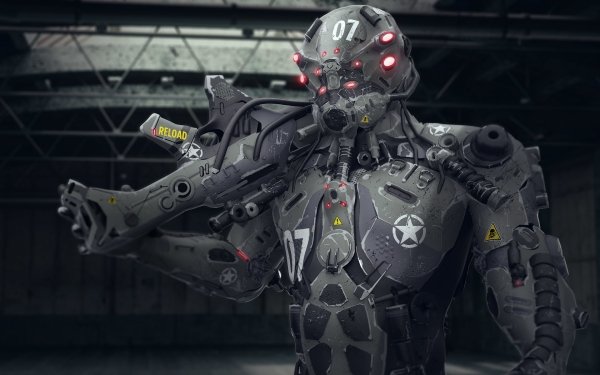 Sci Fi Cyborg Warrior Weapon Futuristic HD Wallpaper | Background Image