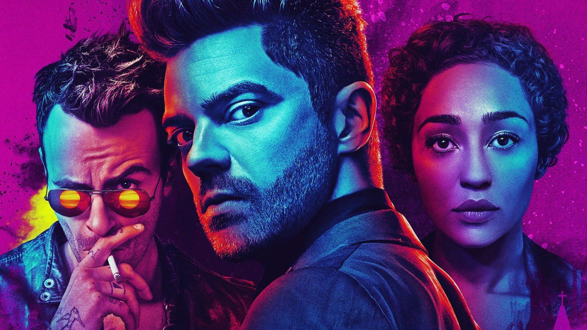 Download Tulip O'Hare Ruth Negga Cassidy (Preacher) Joseph Gilgun Dominic Cooper Jesse Custer Smoking TV Show Preacher HD Wallpaper