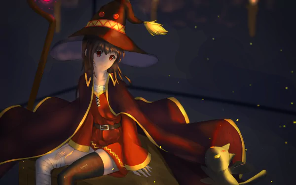 Chomusuke (KonoSuba) Megumin (KonoSuba) Anime KonoSuba - God’s blessing on this wonderful world!! HD Desktop Wallpaper | Background Image