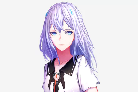 HD desktop wallpaper and background featuring Lacia from the anime Beatless, showcasing her with silver hair and blue eyes.