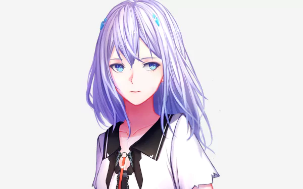 HD desktop wallpaper and background featuring Lacia from the anime Beatless, showcasing her with silver hair and blue eyes.