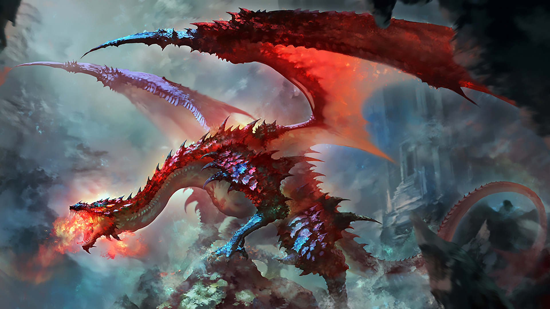 Majestic Fantasy Dragon HD Wallpaper by anti