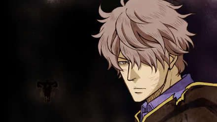 An HD desktop wallpaper featuring Gauche Adlai from the anime Black Clover, showcasing a detailed close-up of his character against a dark background.