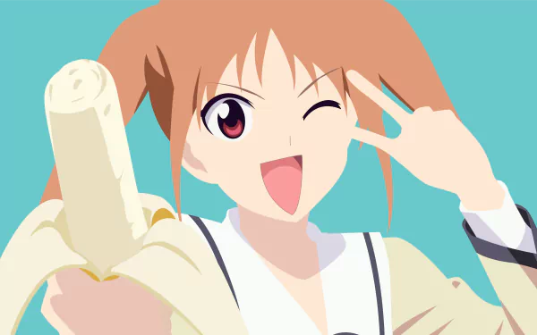 minimalist banana Yoshiko Hanabatake Aho girl Anime minimalist anime HD Desktop Wallpaper | Background Image