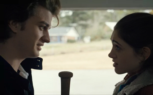 Steve Harrington Joe Keery Nancy Wheeler Natalia Dyer TV Show Stranger Things HD Desktop Wallpaper | Background Image