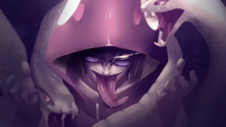 HD desktop wallpaper showcasing Kabuto Yakushi from the anime Naruto, depicted with glasses and surrounded by snakes.