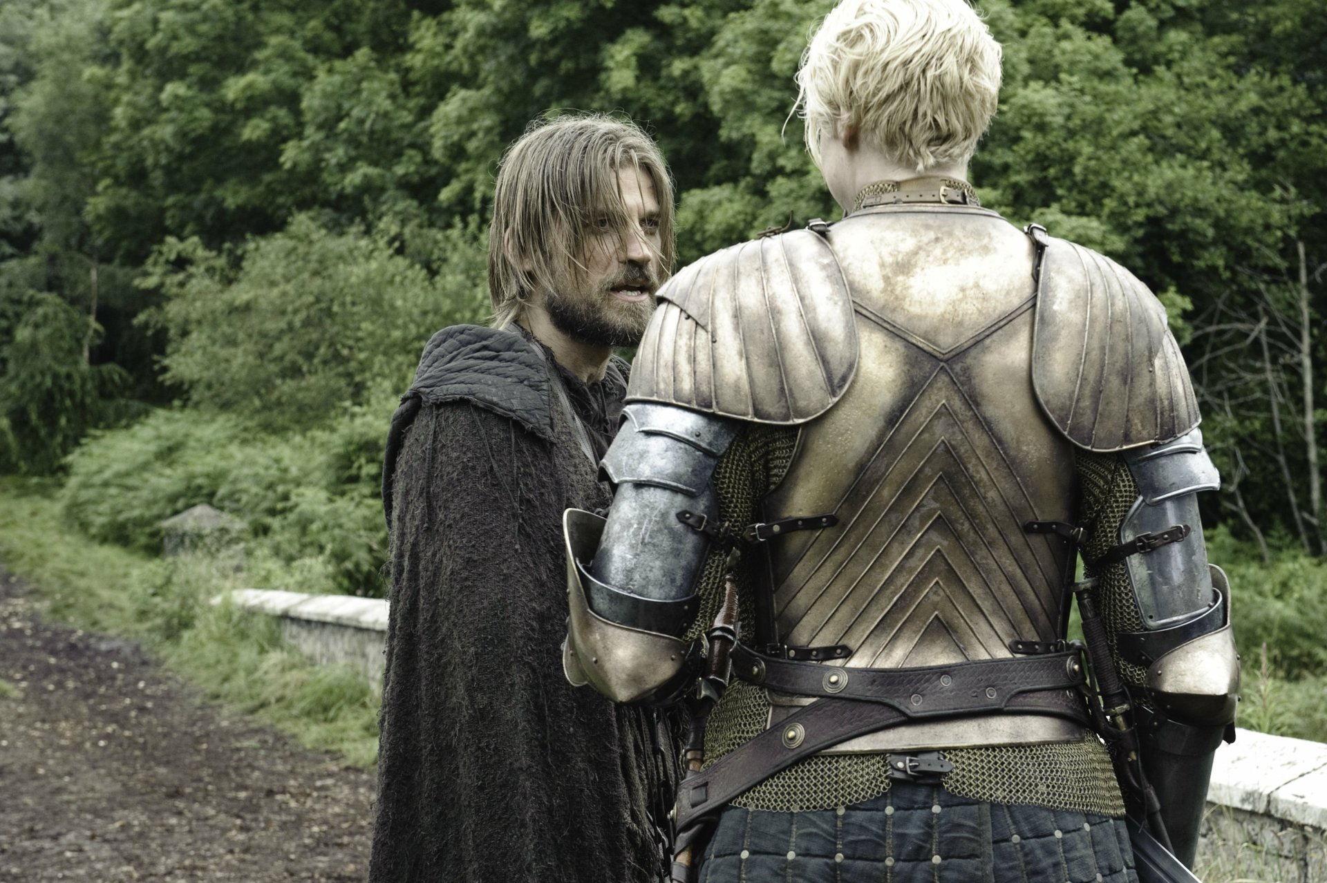Download Gwendoline Christie Nikolaj Coster-Waldau Brienne Of Tarth Jaime Lannister TV Show Game Of Thrones 4k Ultra HD Wallpaper