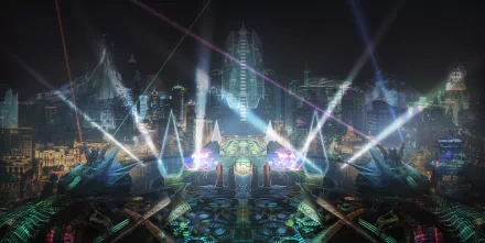 futuristic skyscraper light night building Sci Fi city sci fi city futuristic city HD Desktop Wallpaper | Background Image