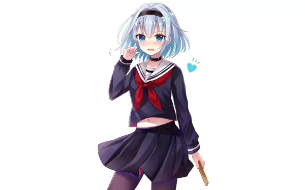 A vibrant HD wallpaper featuring Ginko Sora from the anime Ryuuou no Oshigoto! showcasing her in a stylish school uniform with a playful expression.