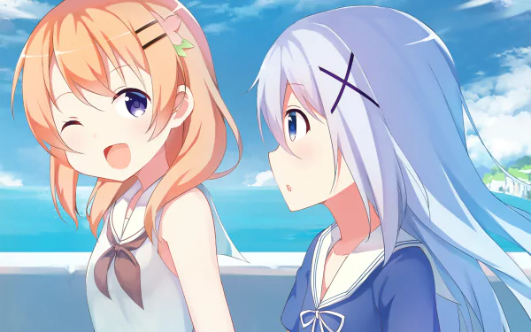 Chino Kafū Kokoa Hoto Anime Is the Order a Rabbit HD Desktop Wallpaper | Background Image