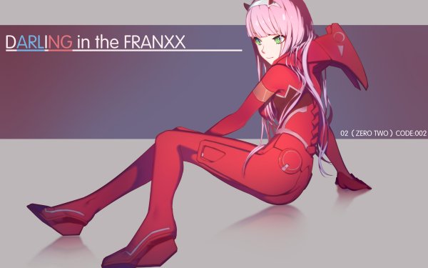 Anime Darling in the FranXX Zero Two Long Hair Pink Hair Green Eyes Uniform Smile Horns HD Wallpaper | Background Image