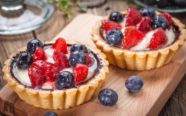 blueberry tart strawberry berry fruit pastry food dessert HD Desktop Wallpaper | Background Image